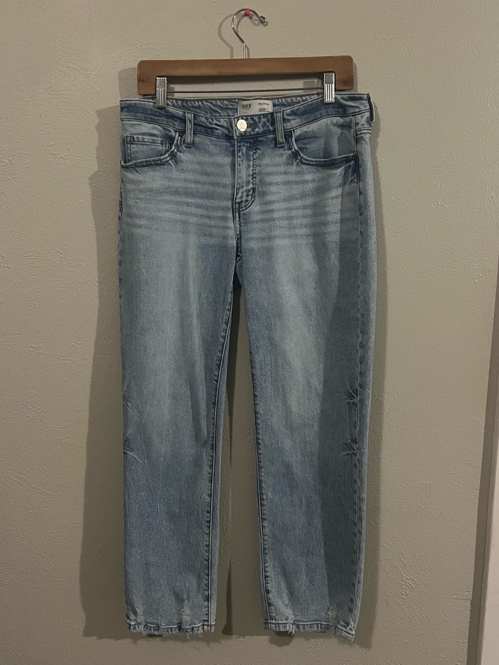 BKE Denim Payton Mid Rise Cropped Straight Light Blue Women's Jeans size 29x28